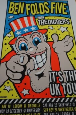Ben Folds Five - 1996 Uncle Charlie Hardwick Poster, UK Tour