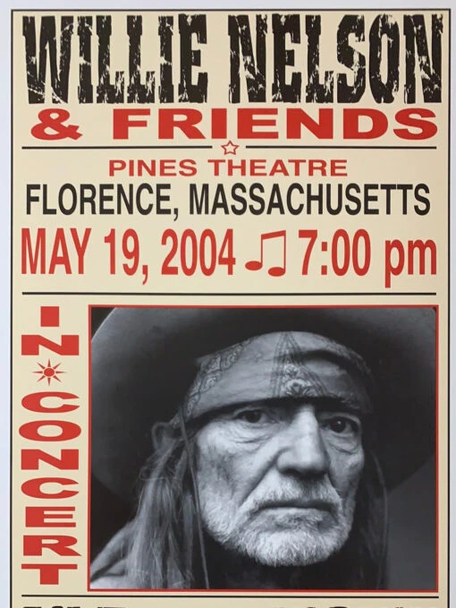 Willie Nelson - 2004 Franks Brothers 5/19 Poster Florence, MA