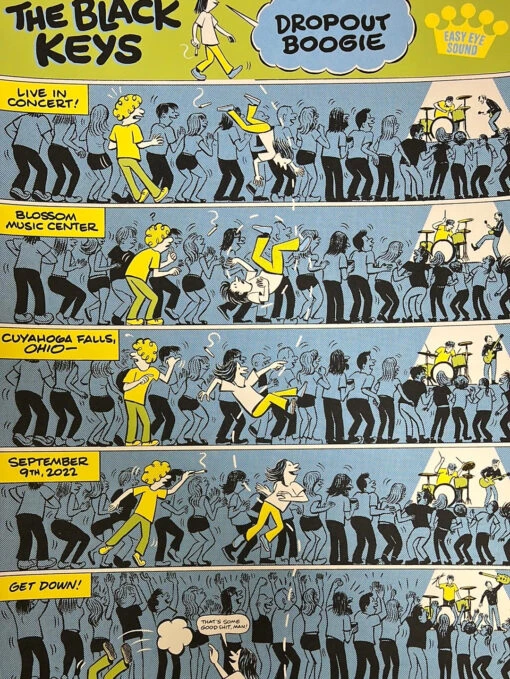 The Black Keys - 2022 Johnny Sampson Poster Cuyahoga Falls, OH