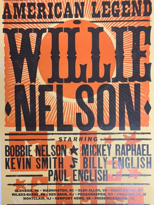 Willie Nelson - Hatch Show Print Poster Tour