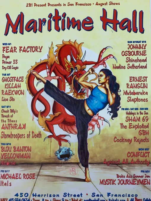 MHP 127 Maritime Hall - 2001 Poster August Ghostface Killah San Fran 1st