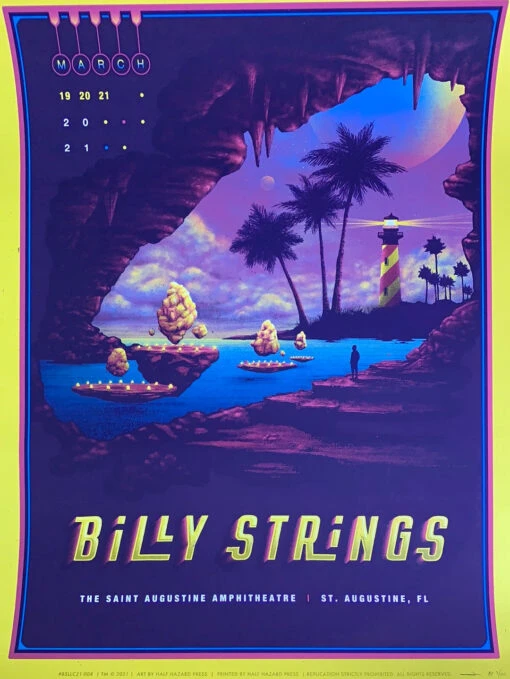 Billy Strings - 2021 Half Hazard Poster St Augustine, FL AP