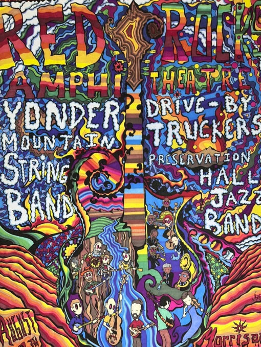 Yonder Mountain String Band - 2016 Poster Red Rocks Morrison, CO