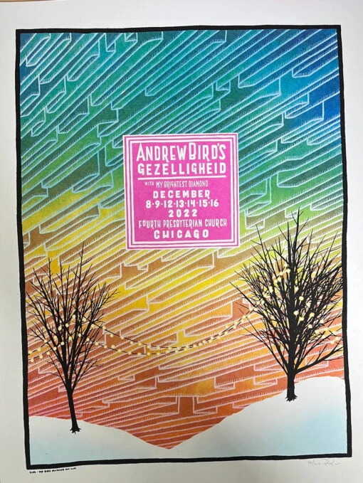Andrew Bird - 2022 Jay Ryan Poster Gezelligheid Chicago, IL
