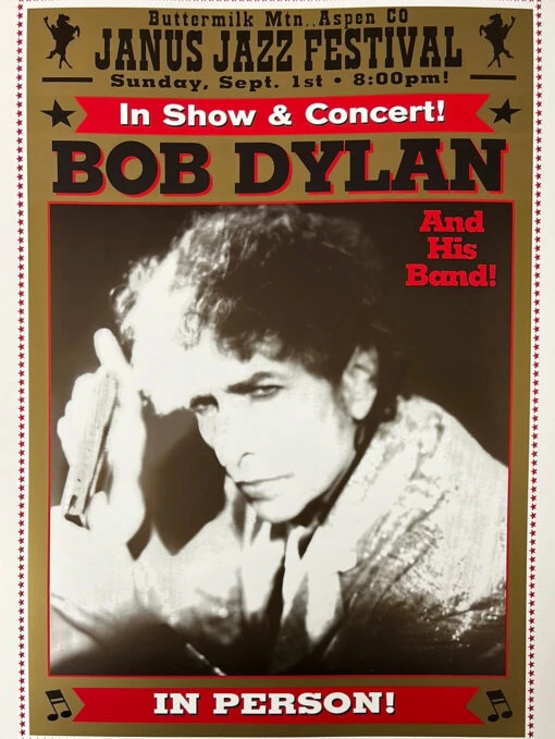 Bob Dylan - 2002 Geoff Gans Poster Aspen, CO Janus Jazz Fest