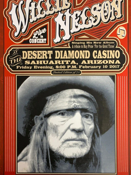 Willie Nelson - 2017 Mattole River Studios Poster Sahuarita, AZ