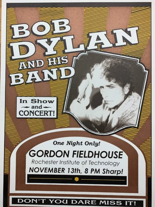 Bob Dylan - 2004 Geoff Gans Poster Rochester, NY Gordon Field House