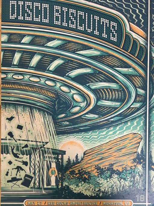 The Disco Biscuits - 2018 Half Hazard Poster Red Rocks Morrison, CO