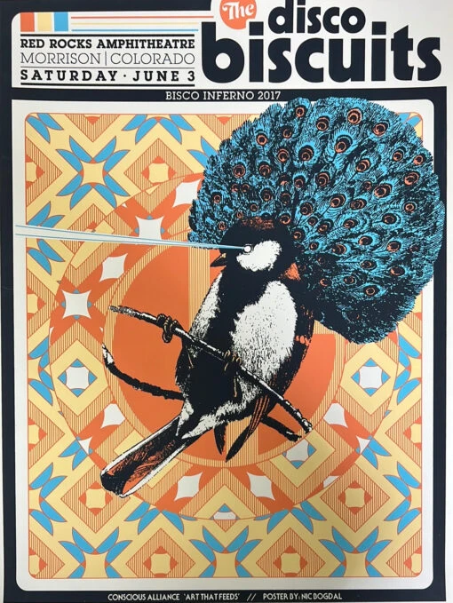 The Disco Biscuits - 2017 Nic Bogdal Poster Red Rocks Morrison, CO