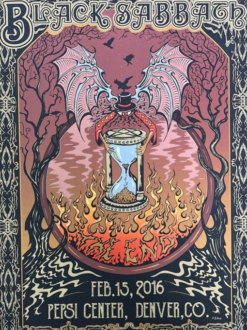 Black Sabbath - 2016 Mike Dubois Poster Denver, CO