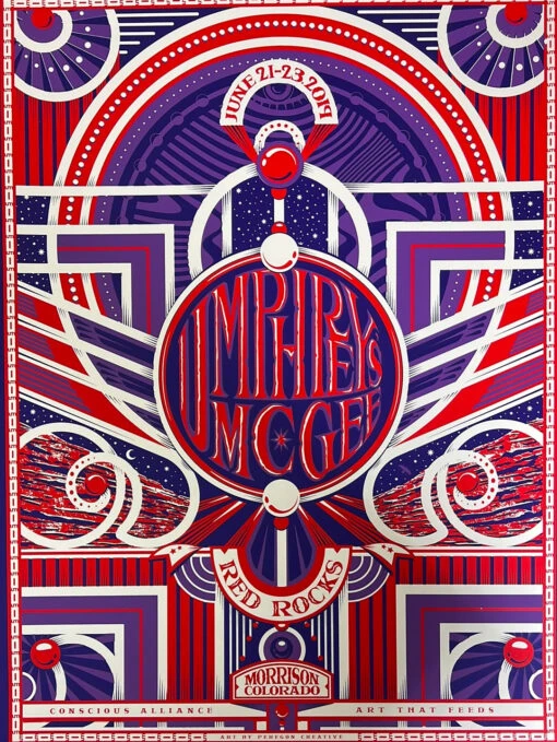 Umphrey's McGee - 2019 Derek Perez Poster Morrison, CO Red Rocks Amphitheatre