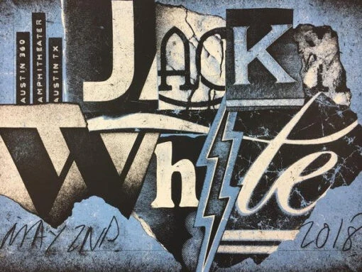 Jack White - 2018 Alan Hynes Poster Austin, TX Austin360 Amphitheater